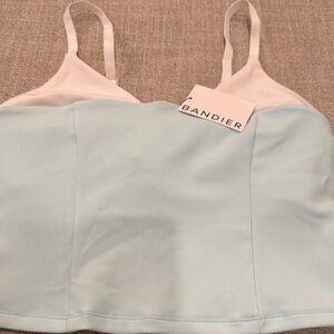 Bandier Women's Light Blue and White Sports Bra